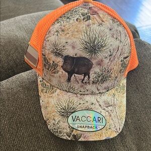 Vaccari Orange Camo Snapback Hat